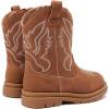 imageBMCiTYBM Toddler Cowboy Cowgirl Boots Boys Girls Western Round Toe Riding Mid Calf Booties for All SeasonsToddlerLittle KidAbrown