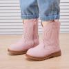 imageBMCiTYBM Toddler Cowboy Cowgirl Boots Boys Girls Western Round Toe Riding Mid Calf Booties for All SeasonsToddlerLittle KidApink