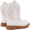 imageBMCiTYBM Toddler Cowboy Cowgirl Boots Boys Girls Western Round Toe Riding Mid Calf Booties for All SeasonsToddlerLittle KidAwhite