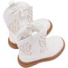 imageBMCiTYBM Toddler Cowboy Cowgirl Boots Boys Girls Western Round Toe Riding Mid Calf Booties for All SeasonsToddlerLittle KidAwhite