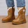 imageBMCiTYBM Toddler Cowboy Cowgirl Boots Boys Girls Western Round Toe Riding Mid Calf Booties for All SeasonsToddlerLittle KidBcamel