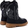 imageBMCiTYBM Toddler Cowboy Cowgirl Boots Boys Girls Western Round Toe Riding Mid Calf Booties for All SeasonsToddlerLittle KidCblack