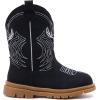 imageBMCiTYBM Toddler Cowboy Cowgirl Boots Boys Girls Western Round Toe Riding Mid Calf Booties for All SeasonsToddlerLittle KidCblack