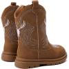 imageBMCiTYBM Toddler Cowboy Cowgirl Boots Boys Girls Western Round Toe Riding Mid Calf Booties for All SeasonsToddlerLittle KidCbrown