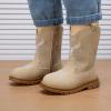 imageBMCiTYBM Toddler Cowboy Cowgirl Boots Boys Girls Western Round Toe Riding Mid Calf Booties for All SeasonsToddlerLittle KidCcamel