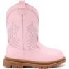 imageBMCiTYBM Toddler Cowboy Cowgirl Boots Boys Girls Western Round Toe Riding Mid Calf Booties for All SeasonsToddlerLittle KidCpink