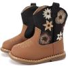 imageBMCiTYBM Baby Cowboy Cowgirl Boots Infant Western Shoes Boys Girls Round Toe Boots All Seasons 624 MonthsAblackBrown