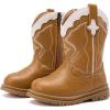imageBMCiTYBM Toddler Cowboy Cowgirl Boots Boys Girls Western Round Toe Riding Mid Calf Booties for All SeasonsToddlerLittle KidBcamel