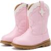 imageBMCiTYBM Toddler Cowboy Cowgirl Boots Boys Girls Western Round Toe Riding Mid Calf Booties for All SeasonsToddlerLittle KidBpink