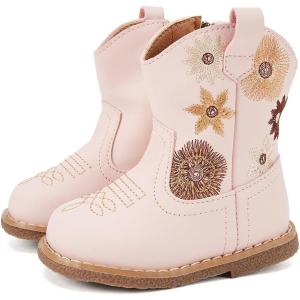imageBMCiTYBM Baby Cowboy Cowgirl Boots Infant Western Shoes Boys Girls Round Toe Boots All Seasons 624 MonthsApink