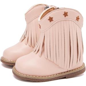 imageBMCiTYBM Baby Cowboy Cowgirl Boots Infant Western Shoes Boys Girls Round Toe Boots All Seasons 624 MonthsTasselspink