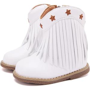 imageBMCiTYBM Baby Cowboy Cowgirl Boots Infant Western Shoes Boys Girls Round Toe Boots All Seasons 624 MonthsTasselswhite