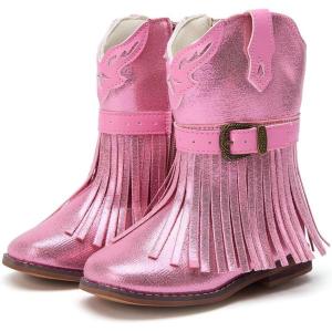 imageBMCiTYBM Toddler Cowboy Boots Western Cowgirl Boots Boys Girls Mid Calf Square Toe Riding Walking ShoesBrose